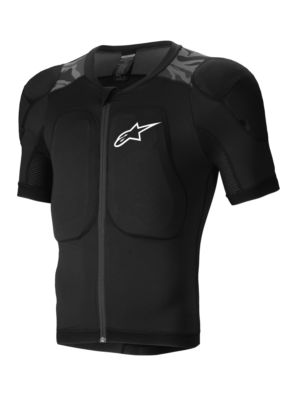 Alpinestars Veste De Protection A-Motion Plasma, veste de protection VTT à manches courtes pour homme, noire et motif camouflage, avec protections Nucleon PLASMA certifiées CE
