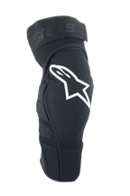 Alpinestars A-Impact Plasma Elite Knee Protector, genouillères de VTT, noires avec logo Astar blanc, design ergonomique pré-courbé avec mesh respirant, fermeture à double sangle ajustable