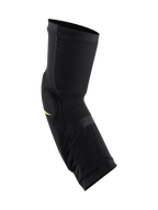 Genouillères Alpinestars Paragon Plus, noir et jaune acide, protection légère à enfiler avec maille extensible respirante, conception ergonomique préformée pour le VTT et le tout-terrain