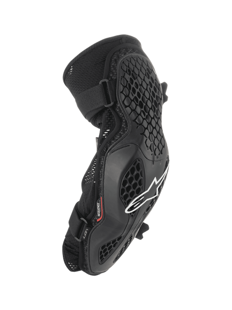 Alpinestars Bionic Pro Elbow Protectors, MTB Elbow Guards, Black with White Logo, Honeycomb Grid Structure, Breathable Mesh Chassis, Dual Adjustable Straps, Ergonomic Design for Off-Road and Mountain Biking