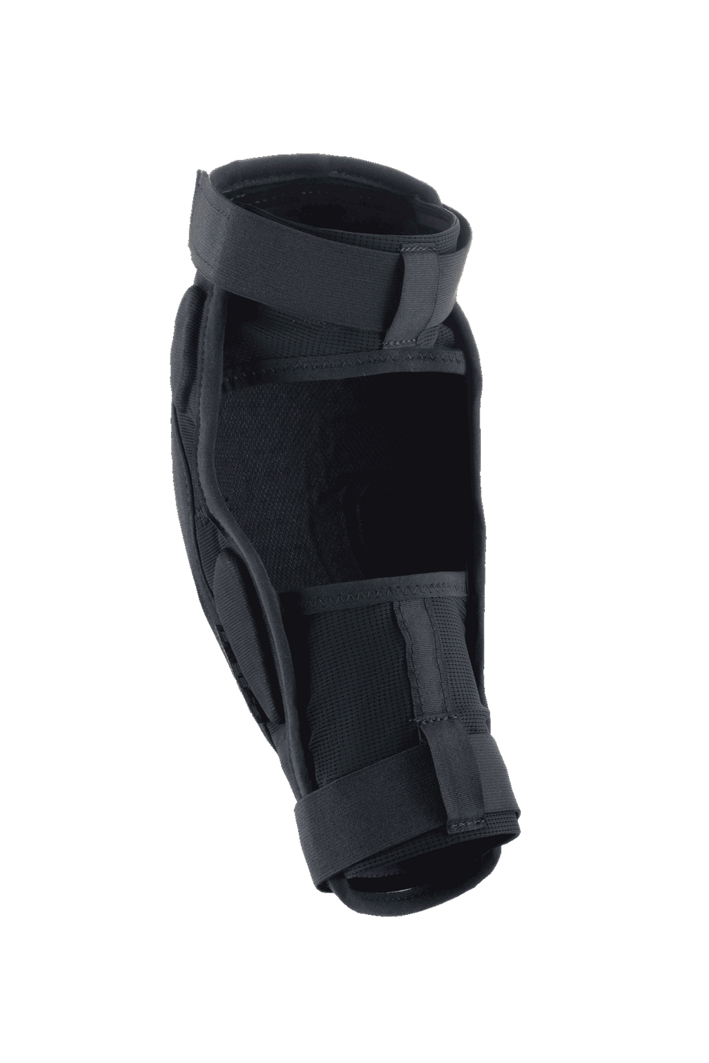 Protection de coude Alpinestars A-Impact Plasma Pro, noir, vue arrière montrant la fermeture à double sangle et les panneaux en maille respirante, design ergonomique pour la protection en VTT