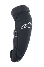 Alpinestars A-Impact Plasma Pro Knee Shin Protectors, mountain bike knee and shin guards, black and white, featuring EN 1621-1 Level 2 certified Nucleon Plasma technology and triple strap closure system