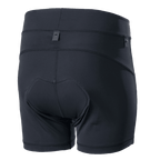 Alpinestars Women Stella Drop Inner Shorts, Black, Mountain Bike Liner Shorts, back view featuring integrated chamois padding and snap integration tabs, ergonomic compression fit for Enduro