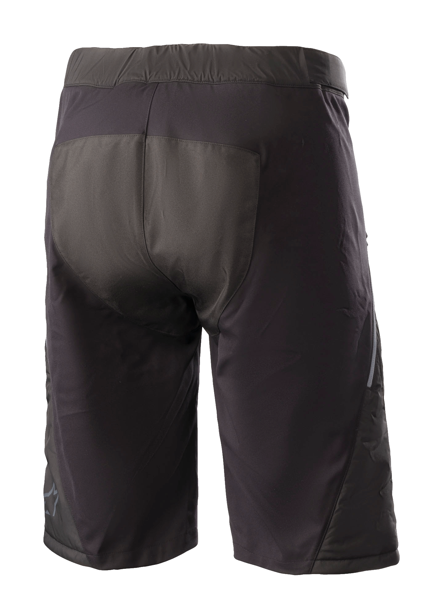 Alpinestars Denali 2 Shorts, Mountain Bike Shorts, Black Grisaille, rear view featuring reinforced seat area and water-resistant textile construction for off-road riding