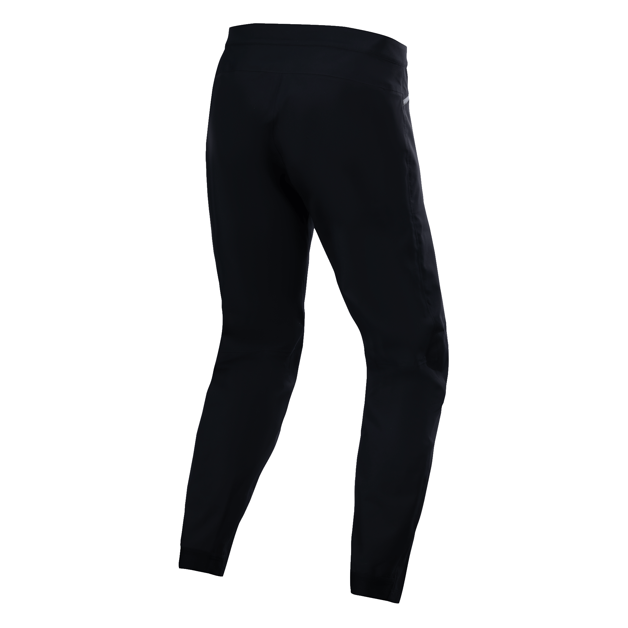 Pantalon imperméable Alpinestars A-Dura, noir, vue arrière montrant la construction technique, pantalon de VTT avec indice d'étanchéité 20k, tissu extensible durable pour la conduite tout-terrain en conditions humides