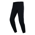 Pantalon imperméable Alpinestars A-Dura, pantalon de cyclisme VTT, noir, coupe technique ajustée avec poches latérales zippées et boucle de taille à cliquet, tissu imperméable lisse, équipement de performance minimaliste pour le VTT