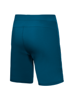 Short de VTT A-Dura Ride bleu-vert, vue arrière d'un short de cyclisme durable et extensible en 4 directions.