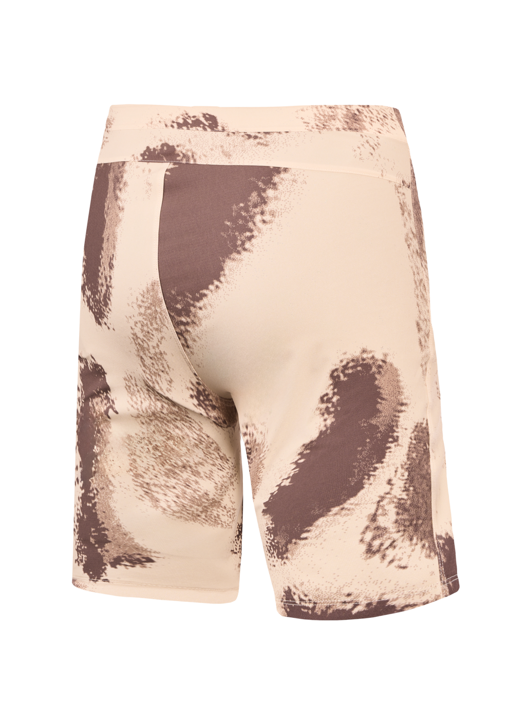 Short de VTT A-Dura Ride Sand Camo, vue arrière d'un modèle durable en tissu tissé extensible 4 directions.