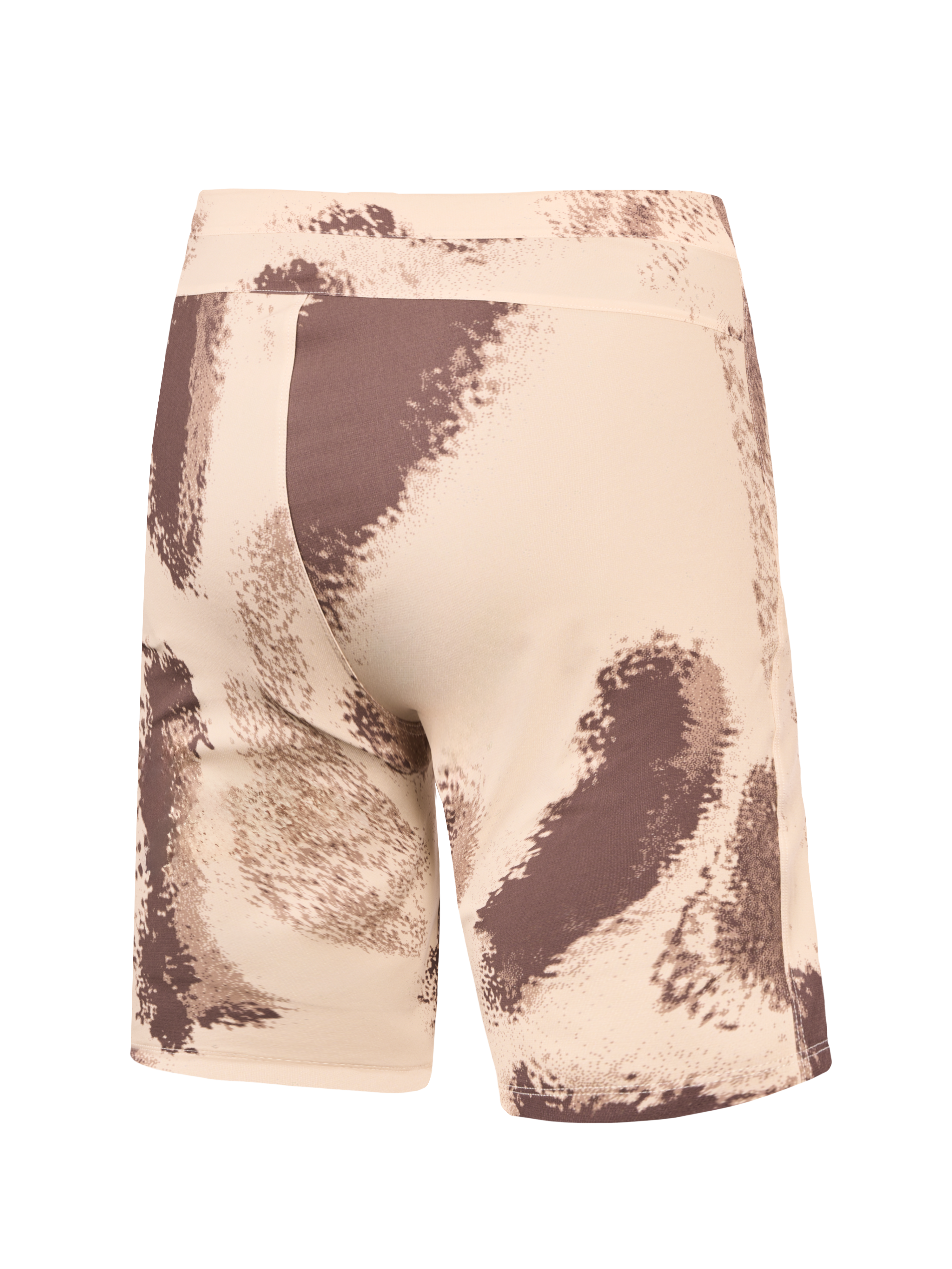 Short de VTT A-Dura Ride Sand Camo, vue arrière d'un modèle durable en tissu tissé extensible 4 directions.