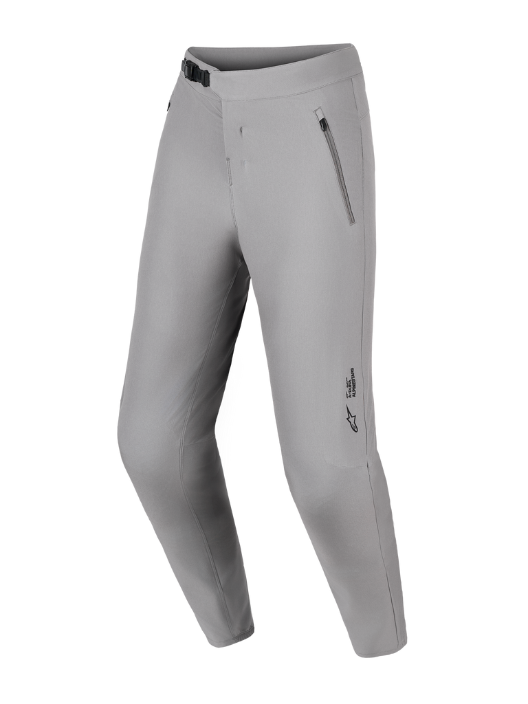 Pantalon VTT Alpinestars A-Dura Ride gris, tissu extensible 4 directions, fermeture à cliquet et poches zippées.