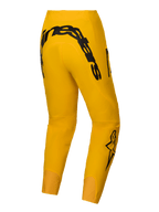 Alpinestars Limited Edition A-Supra Melt Gold Pants, dark yellow mountain bike pants for men featuring a bold MX-inspired black Alpinestars wordmark on the back yoke and 4-way super stretch fabric
