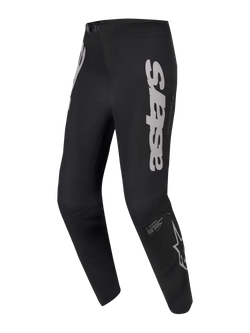 A-Supra Elite Pants, black MTB racing gear featuring large gray Astars wordmark and durable performance stretch fabric.