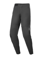Alpinestars A-Dura Elite Pants, Mountain Bike Pants, Black, featuring a front ratchet closure system, zippered mesh-lined pockets, and elasticated cuffs, small white Alpinestars logo on the left leg, durable Cordura fabric design for off-road cycling.
