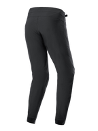 Pantalon Alpinestars A-Dura, pantalon de cyclisme noir, vue arrière, avec jambes fuselées et bas de jambes élastiqués, textile extensible 2 voies durable pour le VTT