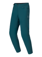 Pantalon Alpinestars A-Dura, pantalon de VTT, vert Dark Pine, doté d'une double fermeture à pression et d'ajusteurs de taille latéraux, logo étoile blanc sur la cuisse gauche, textile extensible 2 directions durable pour le VTT