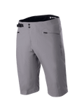 Short Alpinestars A-Dura, short de VTT, gris foncé, design longueur genou avec fermeture à double pression à la taille et serrage latéral ajustable, poches zippées, tissu technique extensible dans deux directions pour le VTT