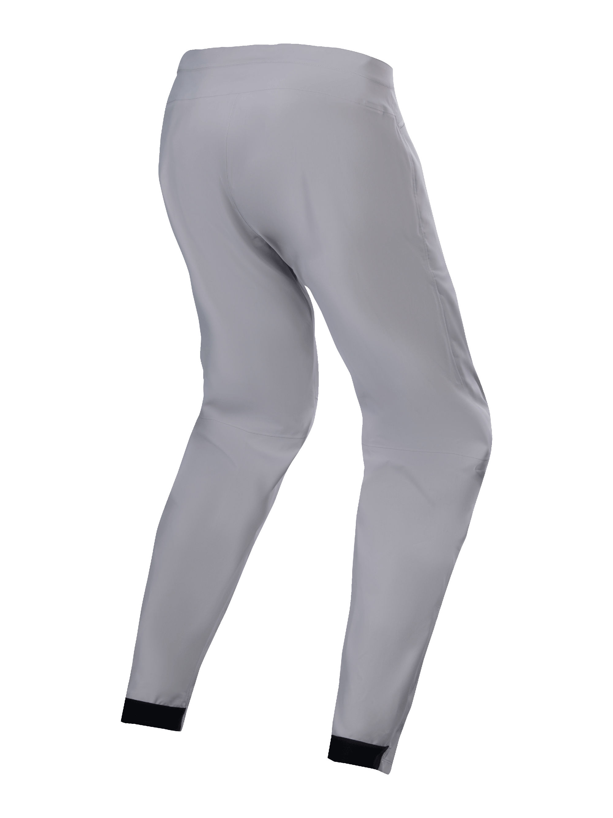 Pantalon imperméable Alpinestars Stella A-Dura pour femme, gris titane, vue latérale arrière, pantalon technique de VTT doté de poignets élastiqués noirs et d'une coupe fuselée, conçu pour le VTT par temps humide