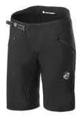 Short de VTT Alpinestars Stella Drop Algorithm pour femme, noir, avec fermeture à cliquet à la taille, poches avant zippées, perforations laser pour la ventilation, tissu technique léger et logo Alpinestars sur la jambe