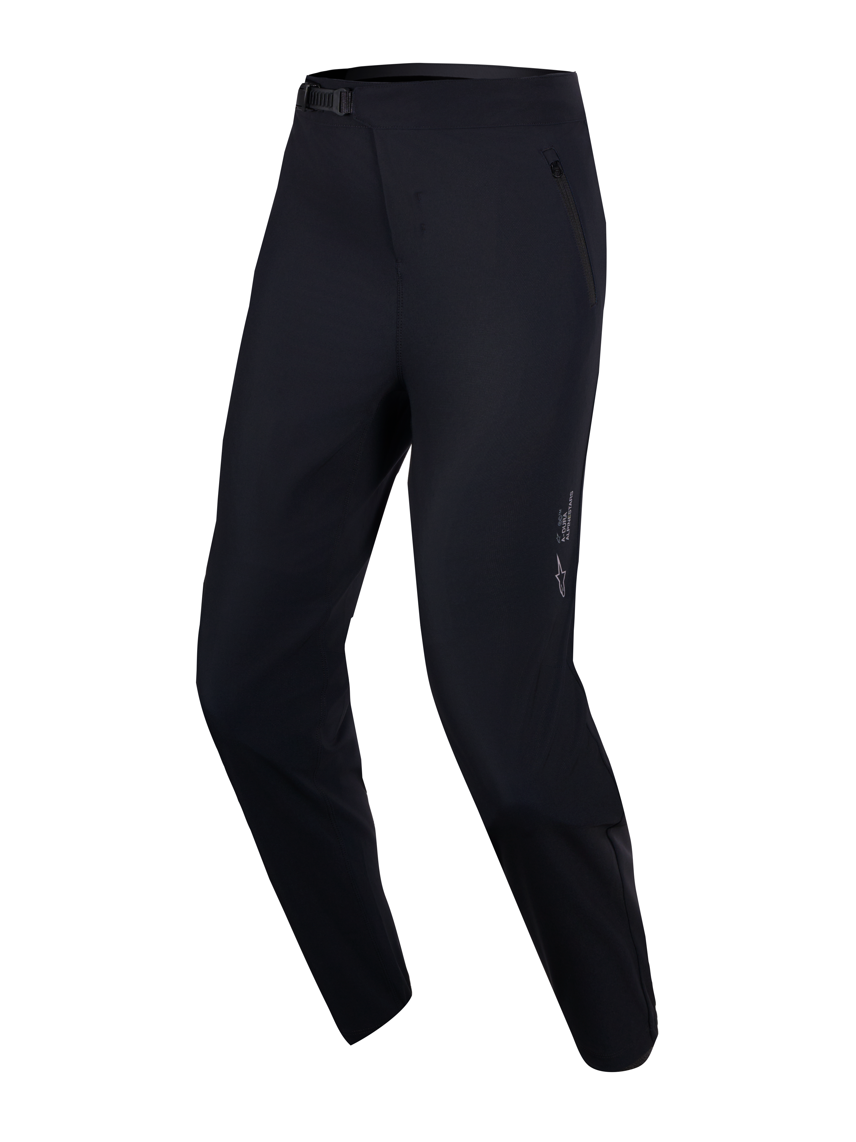 Youth A-Dura Ride Pants in black, featuring durable 4-way stretch fabric and a ratchet closure for MTB performance.