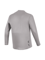 Alpinestars A-Dura Ride Long Sleeve Jersey, Gray back view with jacquard texture and subtle branding for MTB performance.