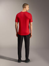 Red A-Dura Ride Short Sleeve Jersey, back view, featuring a dropped tail and lightweight performance fabric for MTB.