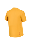 Maillot orange A-Dura Ride à manches courtes, vue arrière, tissu jacquard extensible et petit logo Astars sur l'ourlet.