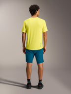 Maillot A-Dura Ride jaune fluo, vue de dos du haut de VTT respirant à manches courtes et coupe décontractée.