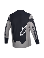 Maillot A-Dura Race, maillot de cyclisme VTT à manches longues, vue de dos, gris et noir avec logo graphique blanc