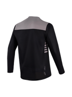 Maillot Alpinestars A-Dura Elite 2.0 manches longues, noir et gris, vue arrière avec ourlet allongé et coupe VTT.