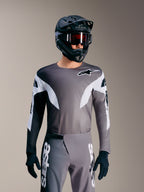 A-Supra Elite Jersey in Faded Gray, micro-perforated MTB racing top featuring white accents and Alpinestars branding.