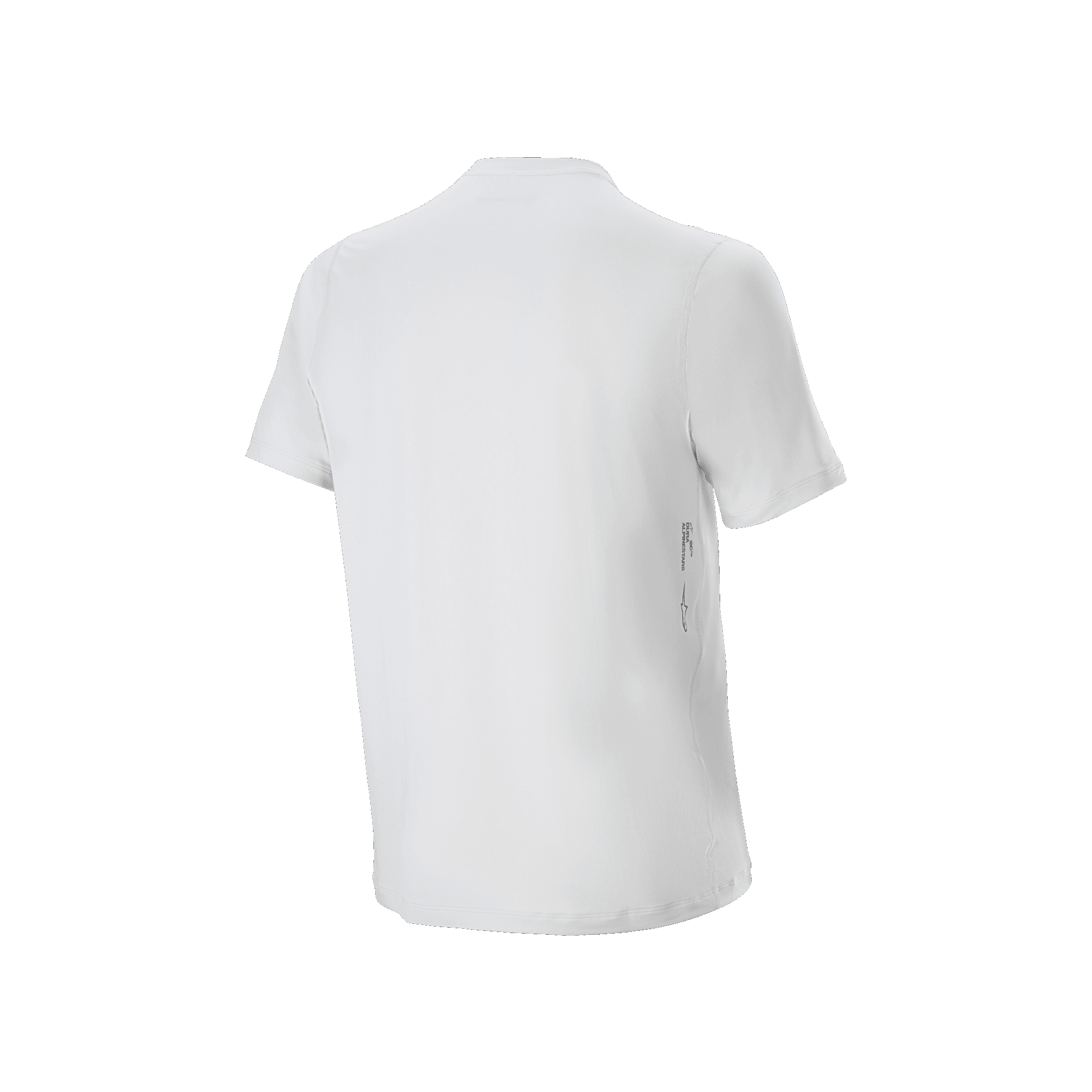 Alpinestars A-Dura Oscar Jersey - Short Sleeve, Cycling Jersey, White Dove, Back view, minimalist white design with small vertical logo on the lower right back, performance mountain bike gear