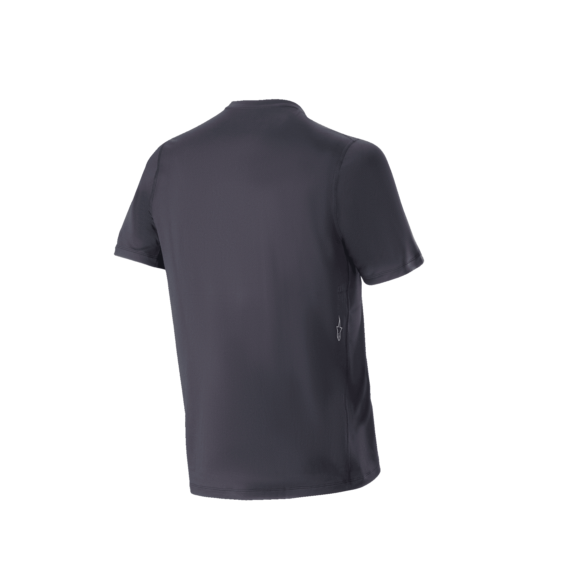 Maillot à manches courtes Alpinestars A-Dura Switch, vue arrière, noir, maillot de VTT avec pan arrière allongé et tissu évacuant l'humidité, design décontracté et performant pour les sentiers