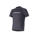 Maillot à manches courtes Alpinestars A-Dura Switch, noir, avec logo Alpinestars blanc sur la poitrine, tissu jacquard léger évacuant l'humidité, vêtement de performance décontracté pour le VTT