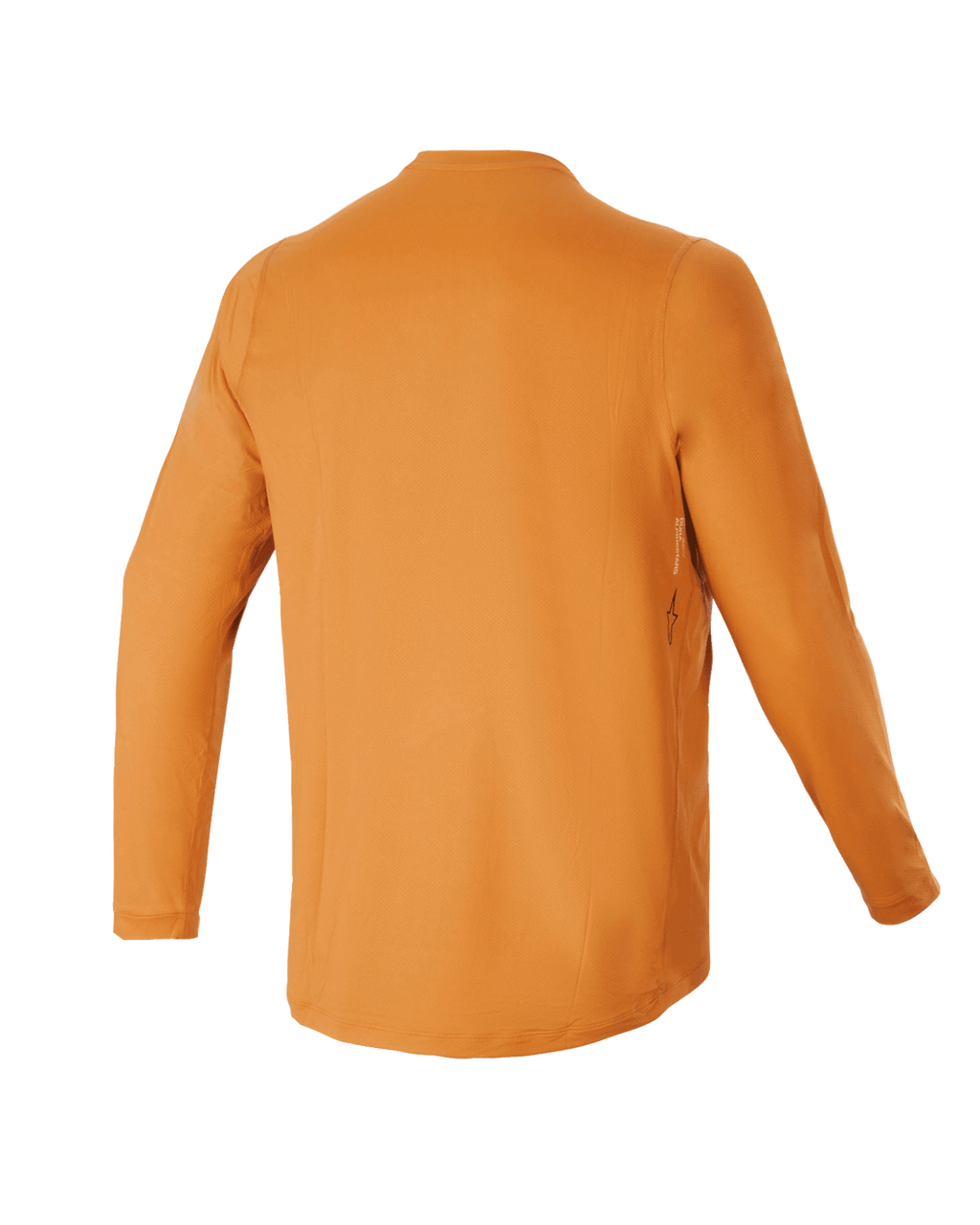 Maillot à manches longues Alpinestars Youth A-Dura Rocker, Or foncé, vue arrière montrant le pan arrière allongé, tissu technique évacuant l'humidité pour le VTT junior