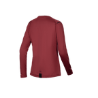 Alpinestars Maillot Thermique Stella A-Dura, maillot de VTT thermique à manches longues pour femme, vue de dos montrant le pan arrière allongé, bourgogne, doublure en polaire isolante