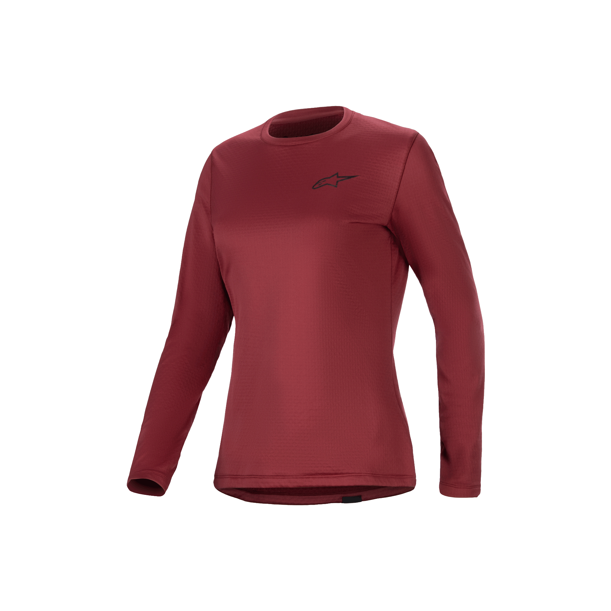 Alpinestars Maillot Thermique Stella A-Dura, maillot de VTT à manches longues pour femme, bourgogne, haut thermique doublé de polaire avec pan arrière allongé