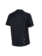 Maillot de VTT Stella A-Dura Ride noir pour femme, vue arrière à manches courtes avec logo Astars blanc.