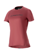 Alpinestars Stella A-Dura Dri Switch pour femme, maillot de VTT à manches courtes, rouge bordeaux avec logo noir, manches en maille perforée pour la respirabilité, équipement de cyclisme de performance