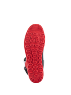 Bottes Alpinestars Tech-T, Rouge éclatant Noir Blanc, semelle exclusive en caoutchouc texturé rouge éclatant conçue pour l'adhérence en trial et la sensibilité aux repose-pieds