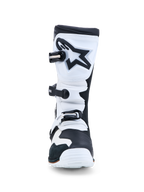 Alpinestars Tech-T Boots, trials motorcycle boots for men, black and white leather, TPU shin protection, CE certified.
