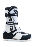 Alpinestars Tech-T Boots, Men's Trials Motorcycle Boots, Black and White, CE Certified Leather, Three-Buckle Closure.