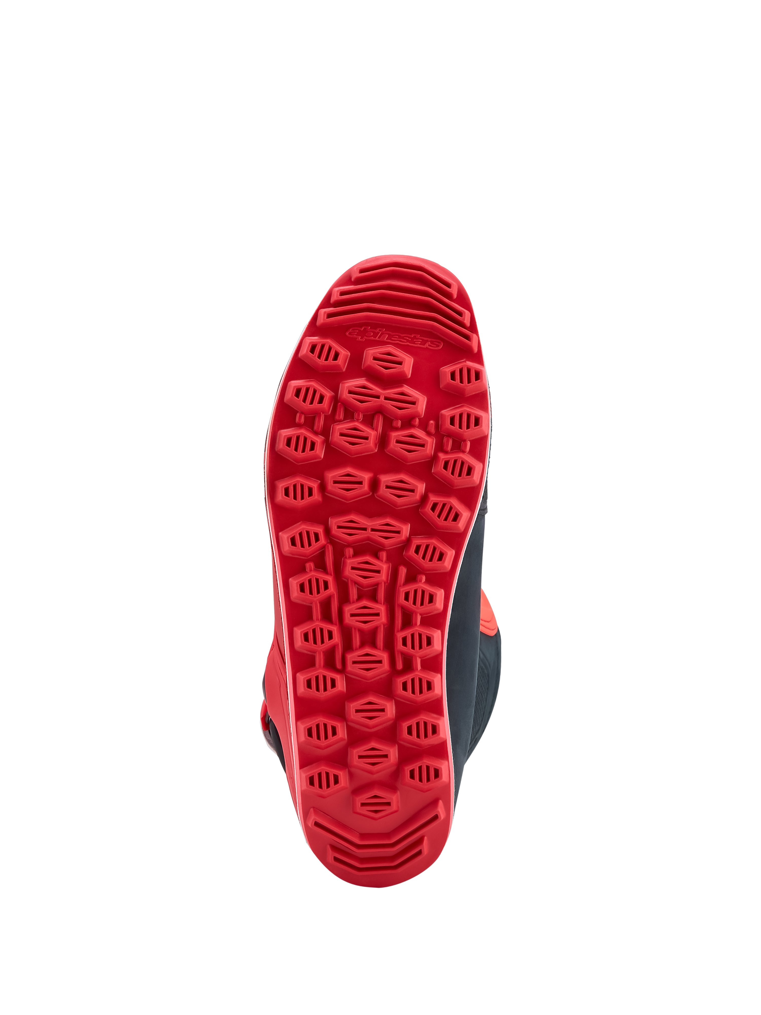 Bottes Alpinestars Tech-T, semelle de trials rouge à haute adhérence avec crampons techniques pour une traction et un contrôle optimaux en tout-terrain