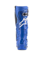 Alpinestars Tech 10 Boots, Blue and Black, rear view featuring a white star logo and buckle detail, high-performance motocross footwear for off-road racing