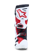 Alpinestars Tech-10, bottes de motocross pour homme, blanches et rouges, avec attelle de cheville et certifiées CE.