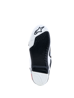Alpinestars Tech-10, semelle de bottes de motocross noire et blanche avec insert remplaçable et logo Astars.