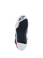 Alpinestars Tech-10 Supervented, semelle de bottes de motocross noire et blanche, insert remplaçable à haute adhérence.