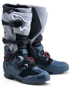 Alpinestars Tech 7 Enduro Drystar, bottes de moto tout-terrain pour homme, grises et rouges, protection de cheville certifiée CE, imperméables