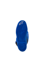 Alpinestars Yamaha Youth Tech 7S Boots, Blue, sole view showing textured grip pattern and white star logo, durable rubber construction for off-road riding