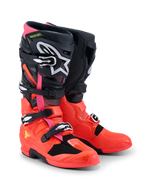 Bottes Alpinestars Tech 7, bottes de motocross, noir, rouge fluo et rose fluo, dotées de boucles à fermeture rapide, d'un système de double pivot et d'une coque de protection en TPU, équipement de performance durable pour la conduite tout-terrain