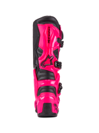 Alpinestars Tech 7 Boots, Motocross Boots, Diva Pink and Black, rear view showing high-impact TPU heel and calf protection, black buckle system, durable construction for off-road riding